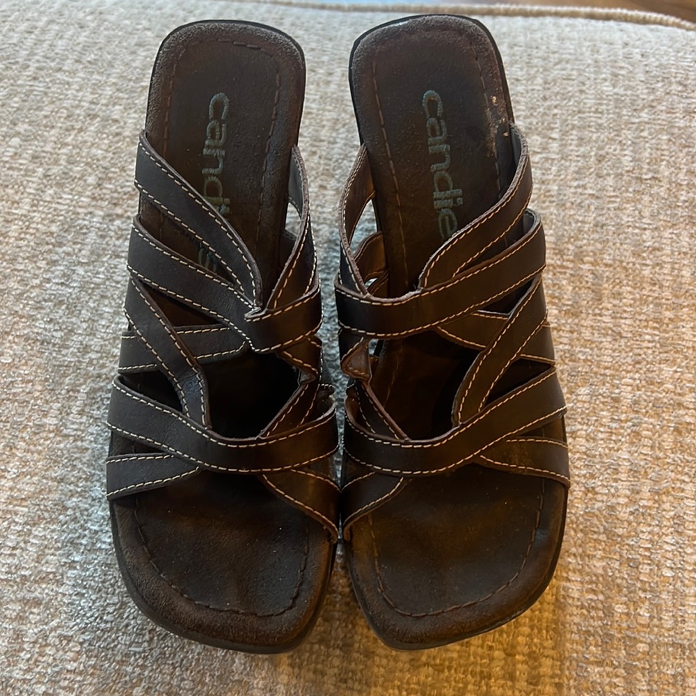 Candies retro wedge size 7 brown